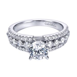 Gabriel 14 Karat Contemporary Engagement Ring ER6702W44JJ