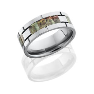 Lashbrook CAMO8F4SEG/RTAP POLISH Camo Wedding Ring or Band