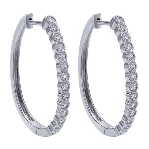 Gabriel Fashion 14 Karat Hoops Hoop Earrings EG10239W45JJ