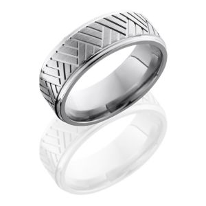 Lashbrook 8FGEBASK Satin-Polish Titanium Wedding Ring or Band