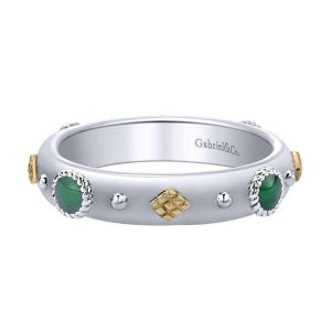 Gabriel Fashion Silver / 18 Karat Two-Tone Stackable Stackable Ladies' Ring LR5953-7E4MYJJJ