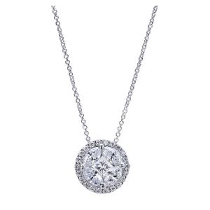Gabriel Fashion 14 Karat Clustered Diamonds Necklace NK2289W44JJ