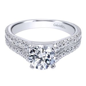 Gabriel 14 Karat Contemporary Engagement Ring ER10283W44JJ