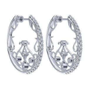 Gabriel Fashion 14 Karat Hoops Hoop Earrings EG12075W45JJ