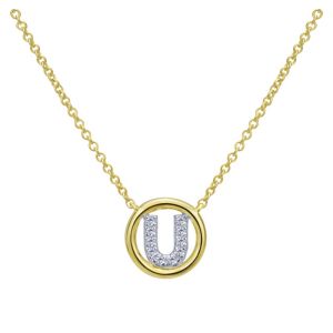 Gabriel Fashion 14 Karat Initial Initial Necklace NK4522U-Y45JJ