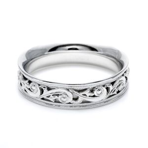 Tacori Platinum Hand Engraved Wedding Band HT2391