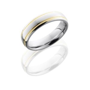 Lashbrook CC6D12W-14KYMIL Satin-Polish Cobalt Chrome Hard Wood Wedding Ring or Band