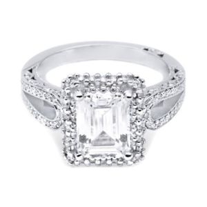 HT2518EC85X65 Tacori Crescent Platinum Engagement Ring