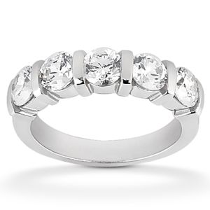 Diamond Five Stone Band Platinum Taryn Collection TQD B-003-5