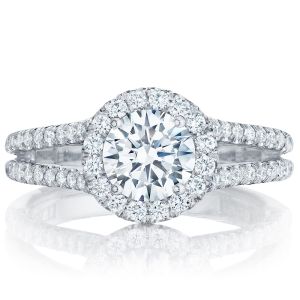 HT2548RD65 Platinum Tacori Petite Crescent Engagement Ring