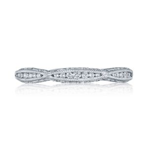 2645B12 Platinum Tacori Classic Crescent Diamond Wedding Ring