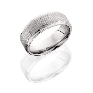 Lashbrook CB-8RC TREEBARK BRUSH Cobalt Chrome Wedding Ring or Band