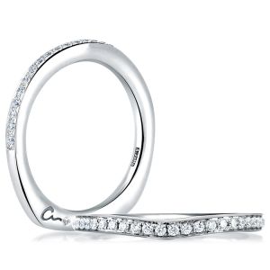 A.JAFFE Art Deco Collection Platinum Diamond Wedding Ring MRS408 / 18