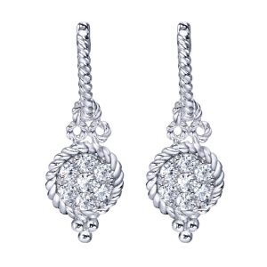 Gabriel Fashion 14 Karat Hampton Diamond Drop Earrings EG11099W45JJ