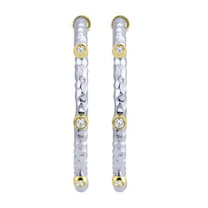 Gabriel Fashion Silver / 18 Karat Two-Tone Hoops Hoop Earrings EG11139MY5JJ