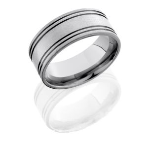 Lashbrook 10F4.5W CROSS BRUSH Titanium Wedding Ring or Band