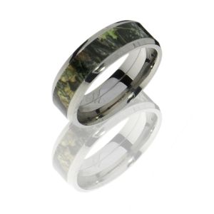 Lashbrook CAMO8B15-MOSSYOAK POLISH Camo Wedding Ring or Band