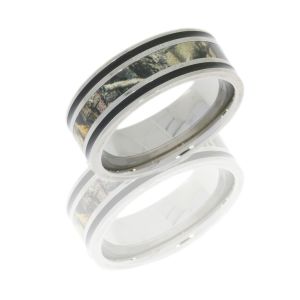 Lashbrook CAMO8F1321A-RTAP POLISH Camo Wedding Ring or Band