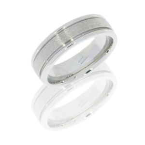 Lashbrook CB-7RSPCG STONE-POLISH Cobalt Chrome Wedding Ring or Band
