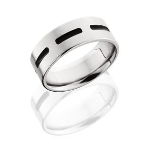 Lashbrook CB-8F-MRD-BLK SATIN Cobalt Chrome Wedding Ring or Band