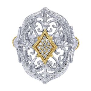Gabriel Fashion Silver / 18 Karat Two-Tone Roman Ladies' Ring LR5466MY5JJ