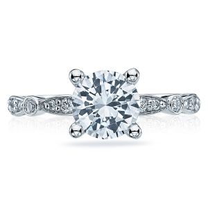 47-2RD7 Platinum Tacori Sculpted Crescent Engagement Ring