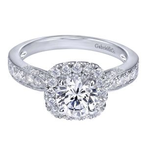 Gabriel 14 Karat Contemporary Engagement Ring ER8669R3W44JJ