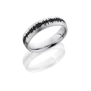 Lashbrook CC4D/LCVSOUNDWAVE SATIN Cobalt Chrome Wedding Ring or Band