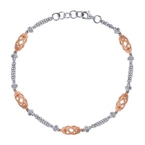 Gabriel Fashion 14 Karat Two-Tone Roaring 20's Diamond By The Yard Bracelet TB2409T45JJ