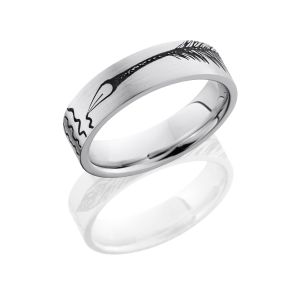 Lashbrook CC6F/LCVFEATHERPEN SATIN Cobalt Chrome Wedding Ring or Band