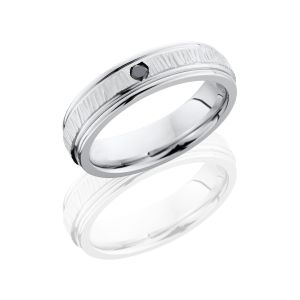 Lashbrook CC6REFBLKDIA.07F TREEBARK 1-POLISH Cobalt Chrome Wedding Ring or Band