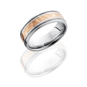 Lashbrook CC7.5FGEW2UMIL13-14KR Hammer-Polish Cobalt Chrome Wedding Ring or Band