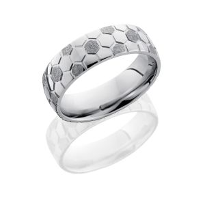 Lashbrook CC7D/SOCCER STIPPLE-POLISH Cobalt Chrome Wedding Ring or Band