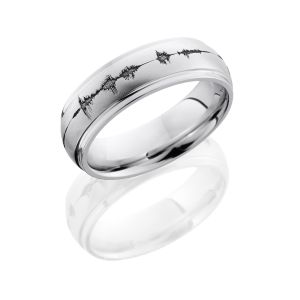 Lashbrook CC7DGE/LCVSOUNDWAVE ANGLE SATIN-POLISH Cobalt Chrome Wedding Ring or Band