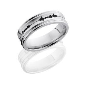 Lashbrook CC7REC/LCVSOUNDWAVE SATIN-POLISH Cobalt Chrome Wedding Ring or Band