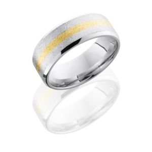Lashbrook CC8B12(NS)/14KY STONE-POLISH Cobalt Chrome Wedding Ring or Band