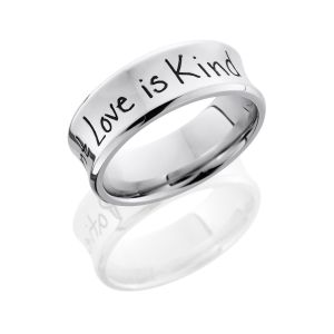 Lashbrook CC8CB/LCVHANDWRITING POLISH Cobalt Chrome Wedding Ring or Band