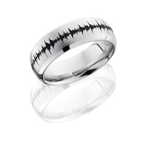 Lashbrook CC8DB/LCVSOUNDWAVE SATIN-POLISH Cobalt Chrome Wedding Ring or Band