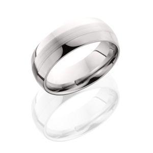 Lashbrook CC8DF SATIN-POLISH Cobalt Chrome Wedding Ring or Band