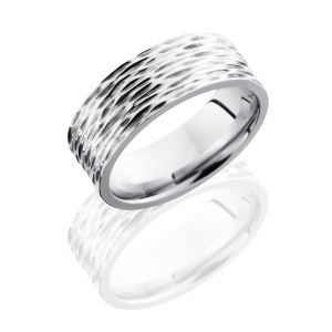 Lashbrook CC8F TREEBARK 3 POLISH Cobalt Chrome Wedding Ring or Band