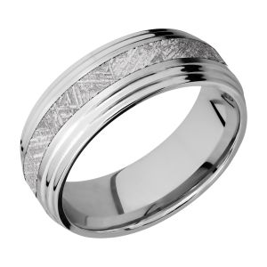 Lashbrook CC8F2S13/METEORITE Cobalt Chrome Wedding Ring or Band