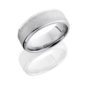 Lashbrook CC8FGE STIPPLE-POLISH Cobalt Chrome Wedding Ring or Band
