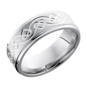 Lashbrook CC8FGECELTICHEART Satin-Polish Cobalt Chrome Wedding Ring or Band