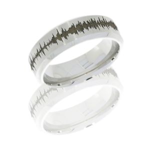 Lashbrook CC8HB-LCVSOUNDWAVE SATIN-POLISH Cobalt Chrome Wedding Ring or Band