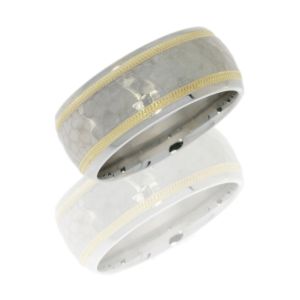 Lashbrook CC9D21W/14KYMIL HAMMER-POLISH Cobalt Chrome Wedding Ring or Band