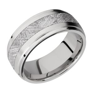 Lashbrook CC9DGE14/METEORITE Cobalt Chrome Wedding Ring or Band