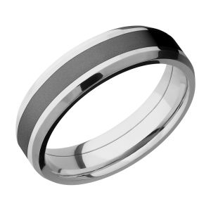 Lashbrook CCPF6B13(NS)/ZIRCONIUM Cobalt Chrome Wedding Ring or Band