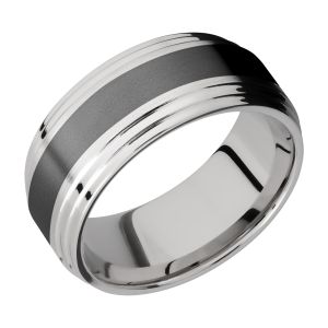 Lashbrook CCPF9F2S14/ZIRCONIUM Cobalt Chrome Wedding Ring or Band