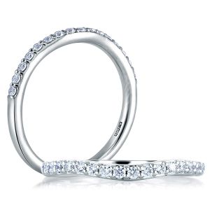 A.JAFFE Classic Platinum Diamond Wedding Ring MR1582 / 24