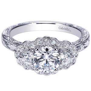 Gabriel 14 Karat Victorian Engagement Ring ER8599W44JJ